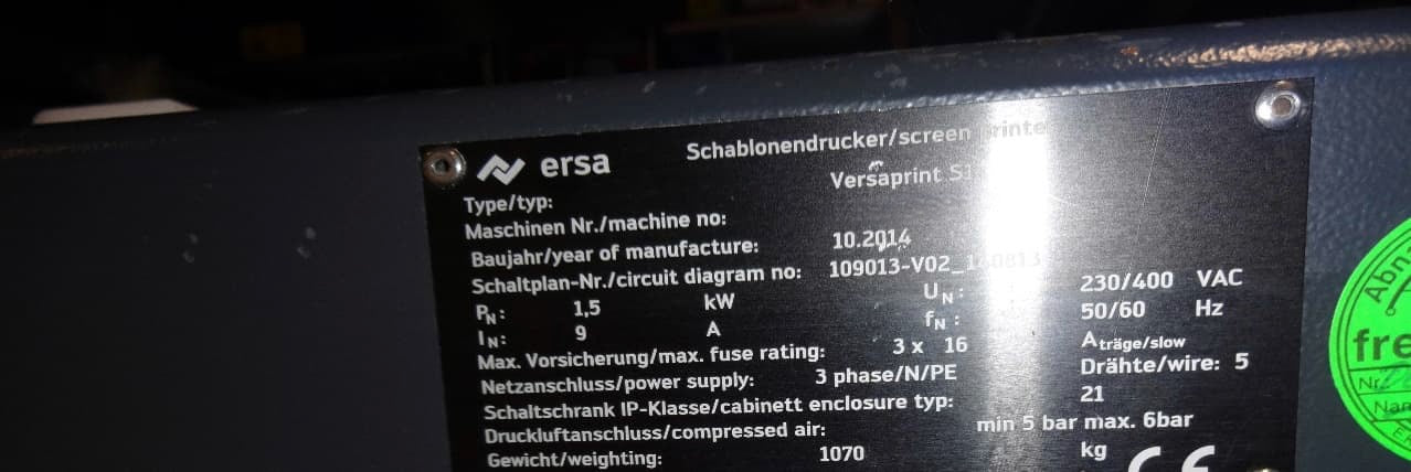 ERSA Versaprint S1, SPI+Printer, vintage 2014