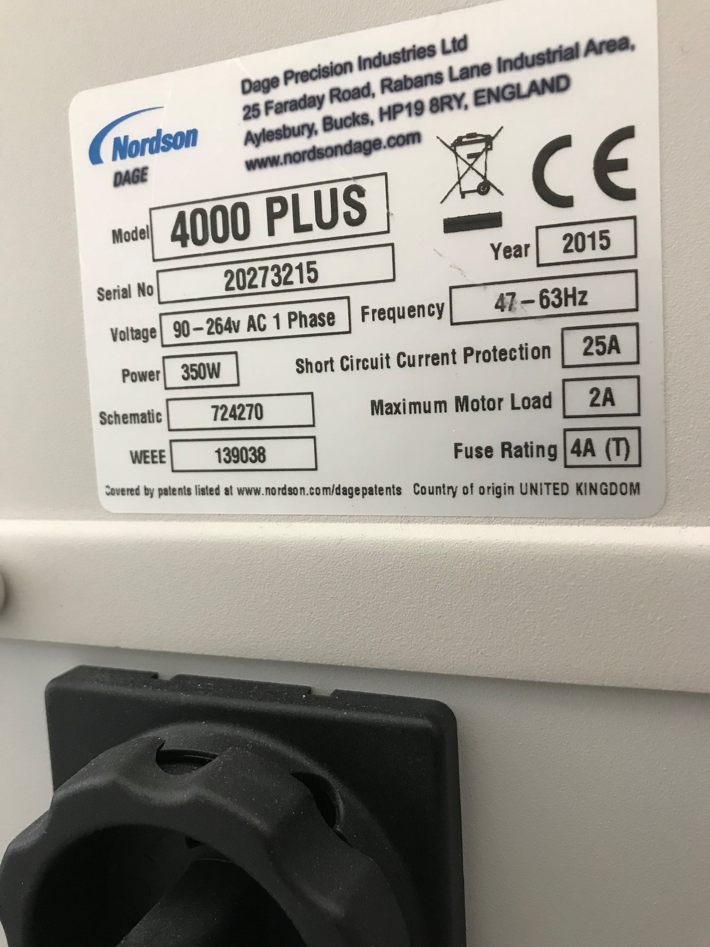 Nordson Dage 4000 Plus, annata 2016, tester di incollaggio