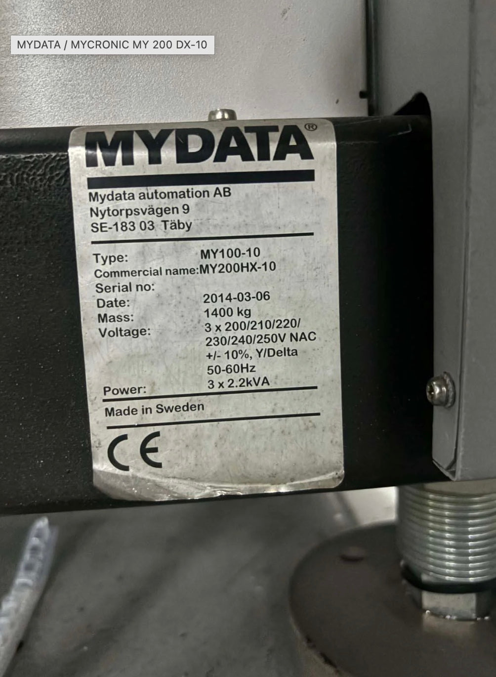 MYDATA / MYCRONIC MY 200 DX-10, vintage 2014 SOLD
