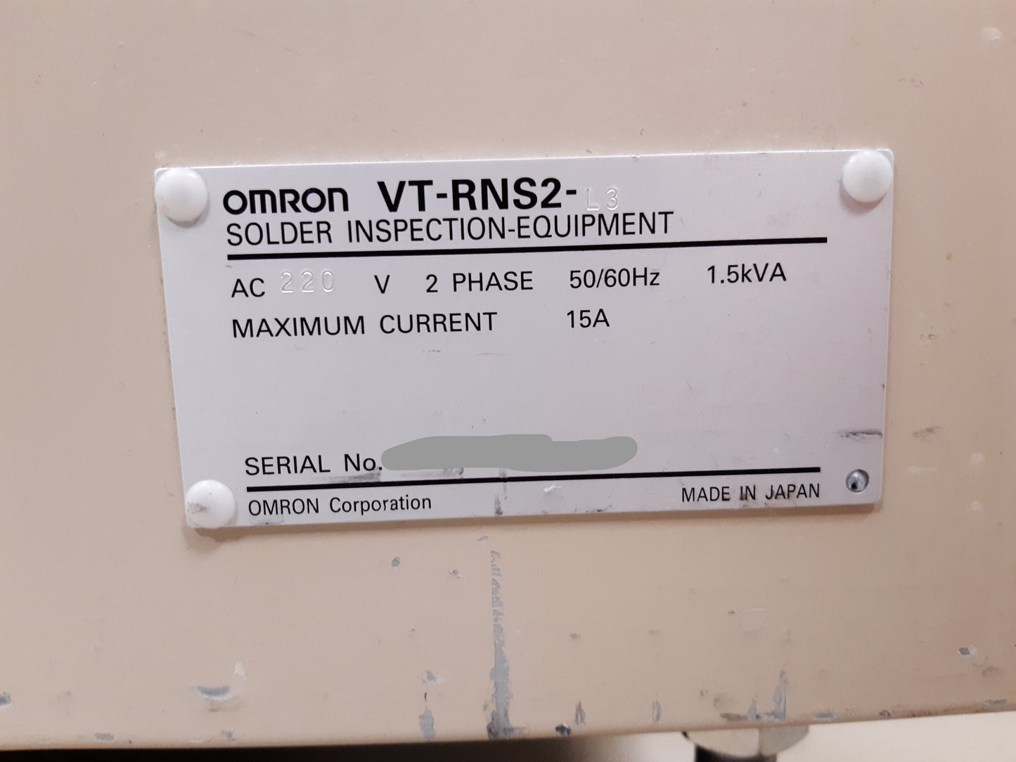 Omron VT-RNS2, AOI, vintage 2013, operational