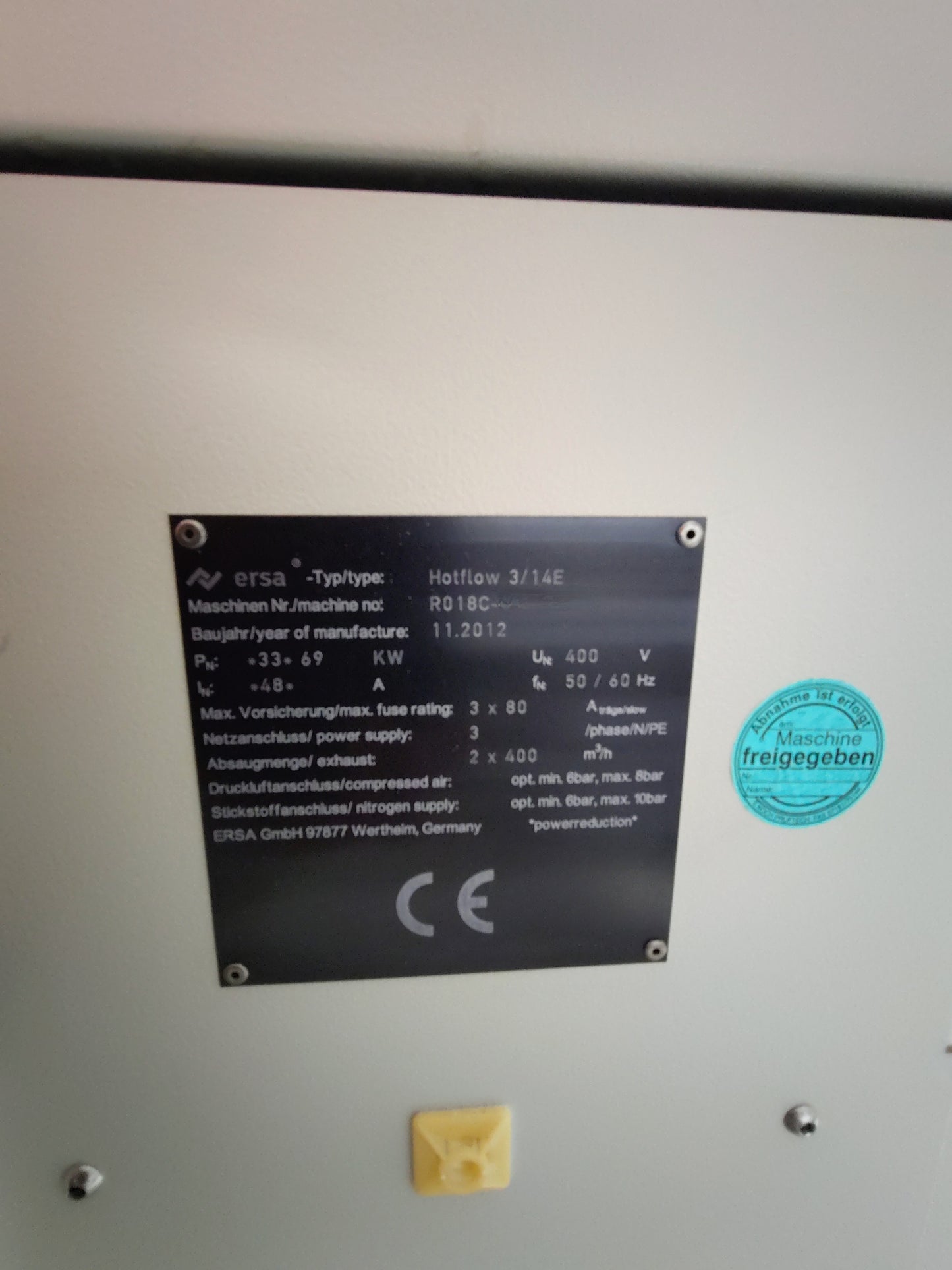 ERSA Hotflow 3/14e, vintage 2012