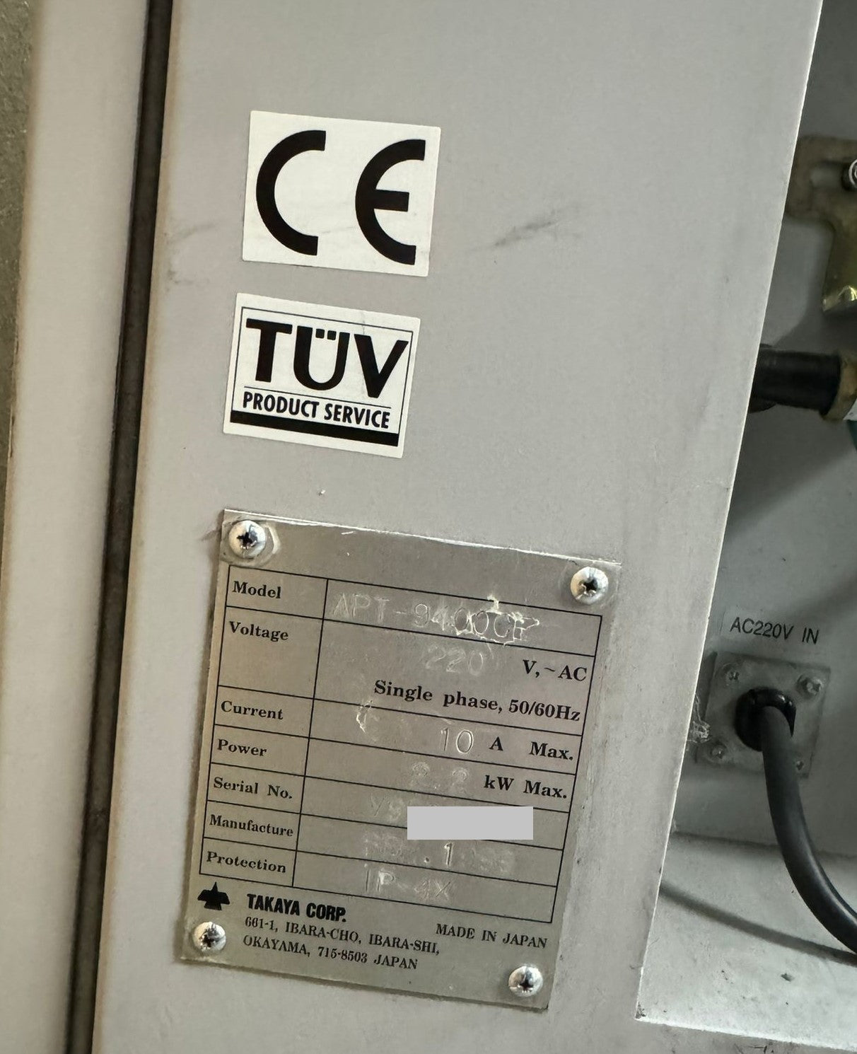 Takaya APT9400 CE, Flying Probe ICT unit, 1999