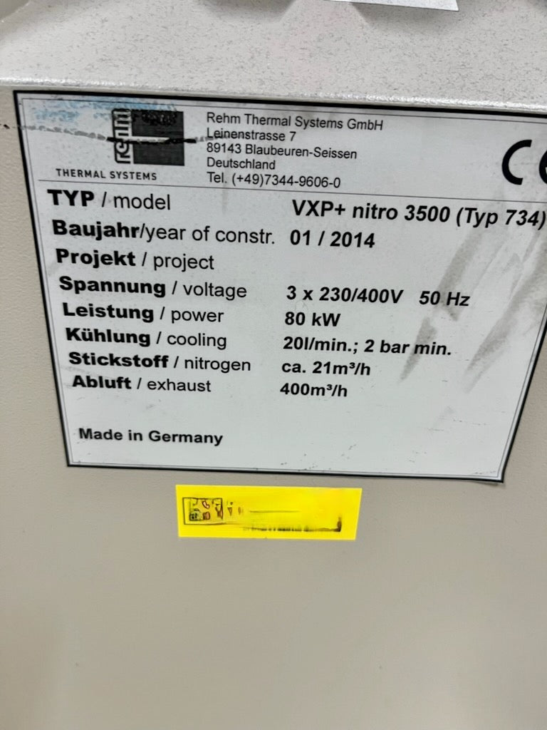 Rehm VXP+ nitro 3500, reflow, vintage 2014, Europe