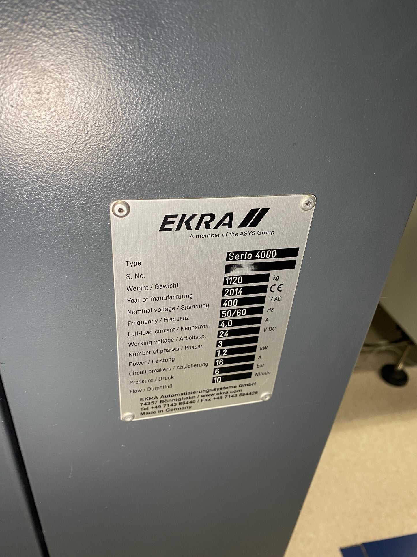 EKRA Serio 4000, vintage 2014