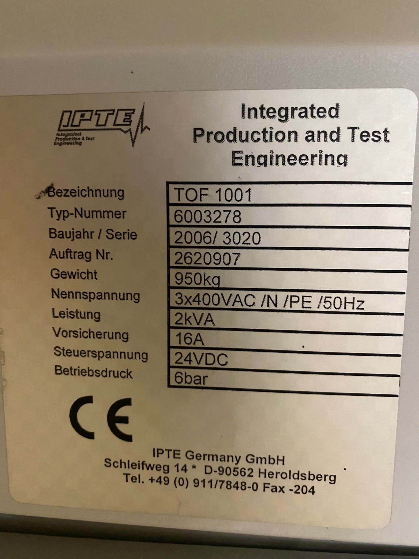 IPTE TOPF1001, vintage 2006