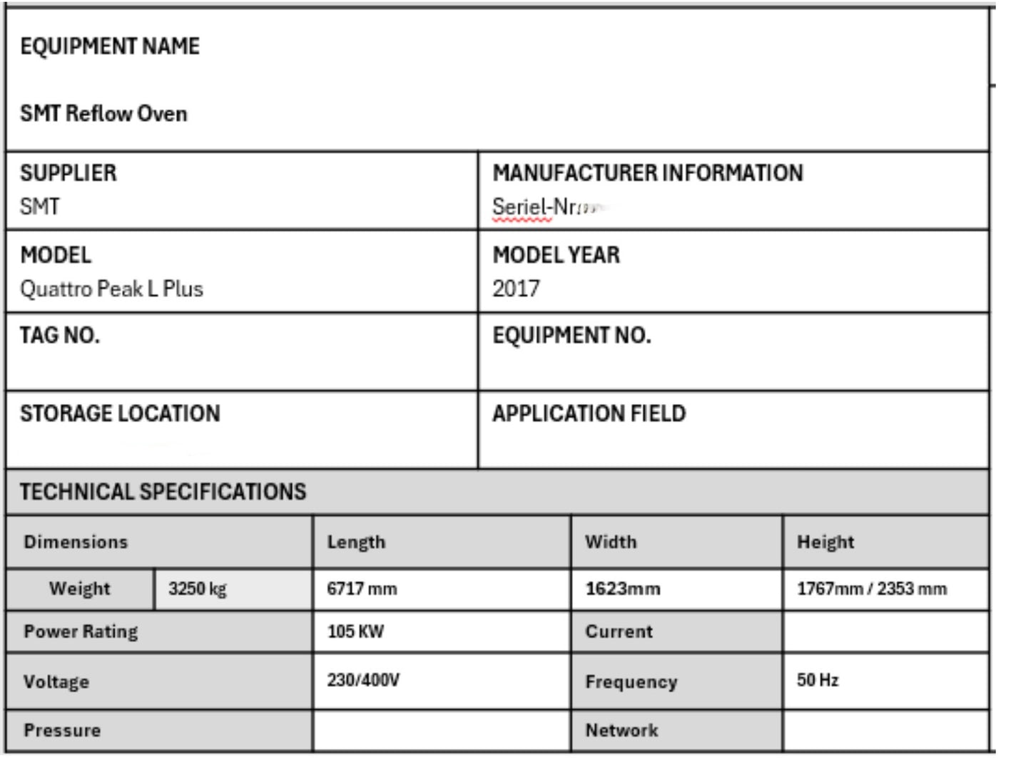 SMT Quattro Peak L Plus, vintage 2017