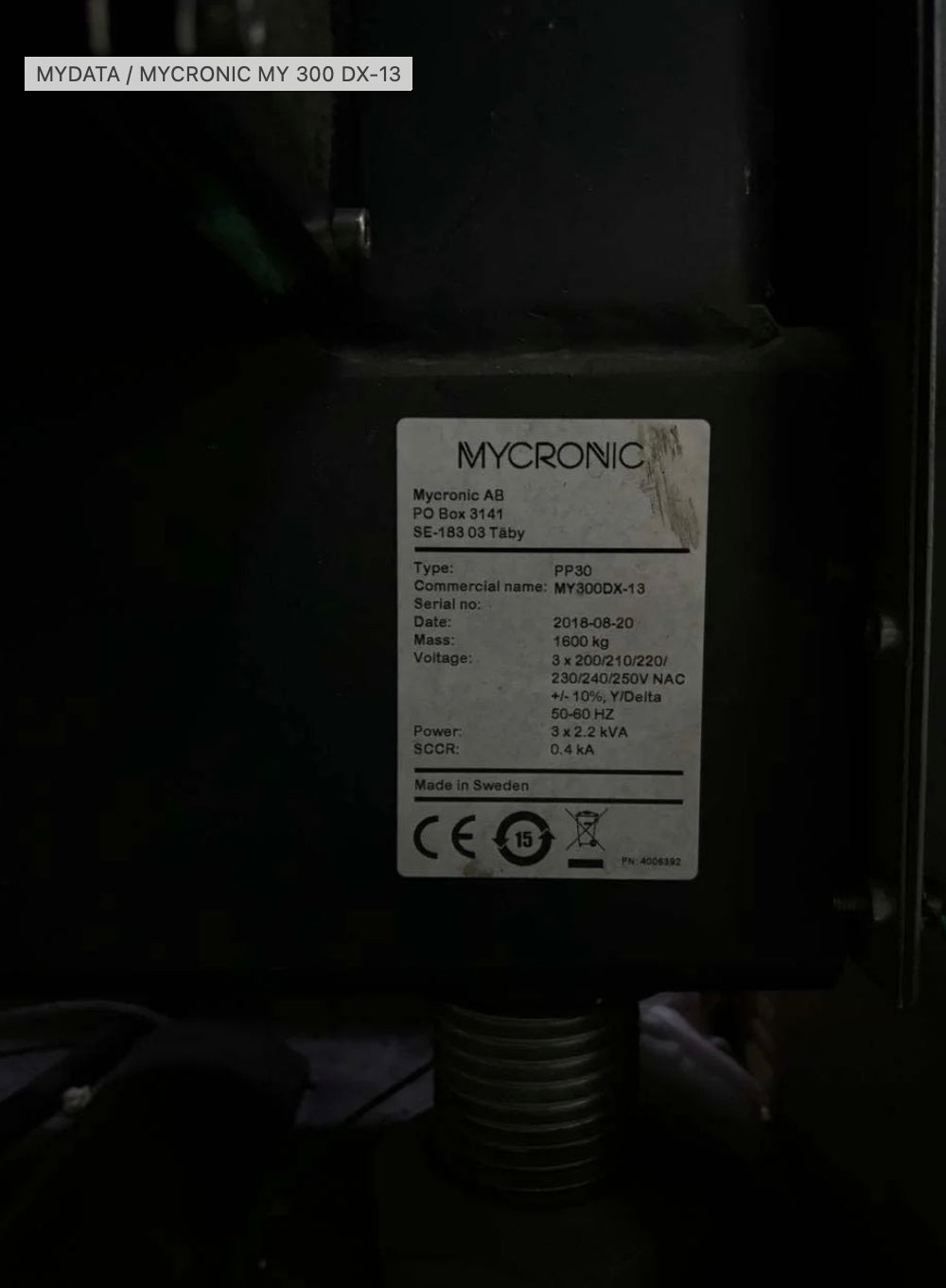 MYDATA / MYCRONIC MY 300 DX-13, vintage 2018 SOLD