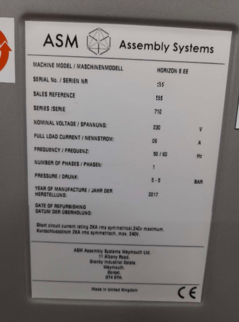 DEK Horizon 8 EE, screen printer, vintage 2017