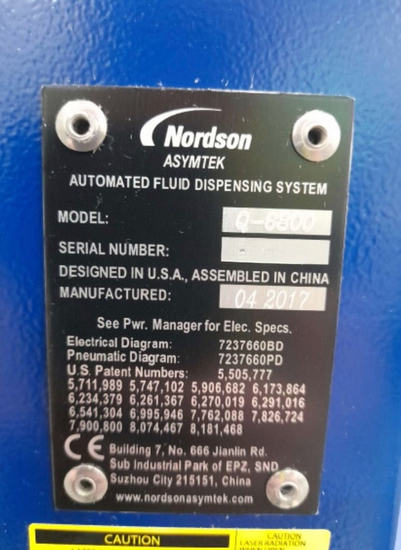 Nordson Asymtek Q-6800 dispenser, vintage 2017