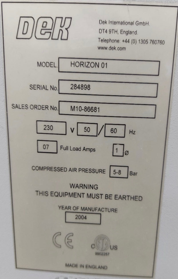 DEK Horizon 01, annata 2004