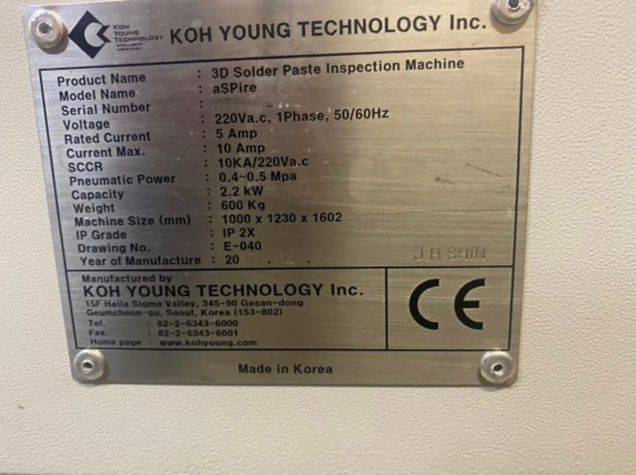 Koh Young ASPIRE, vintage 2010, Europe