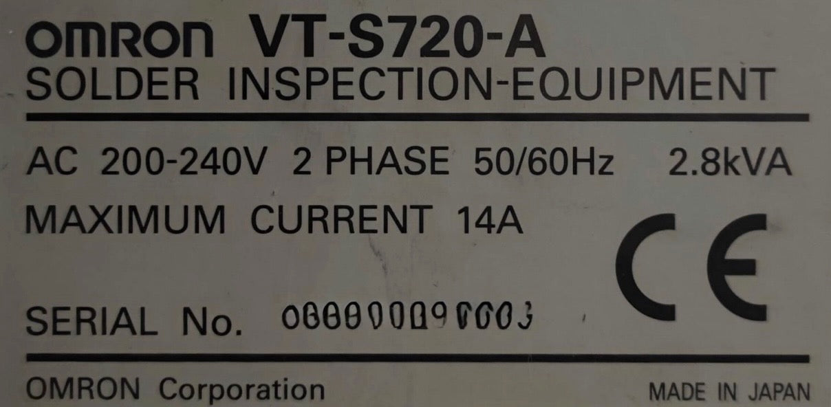 OMRON VT-S720-A, AOI, vintage 2012