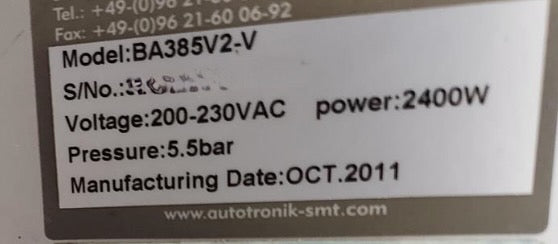 Autotronic BA385V1, vintage 2011, Europe