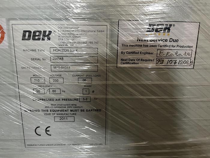 DEK Horizon 03i X, annata 2011